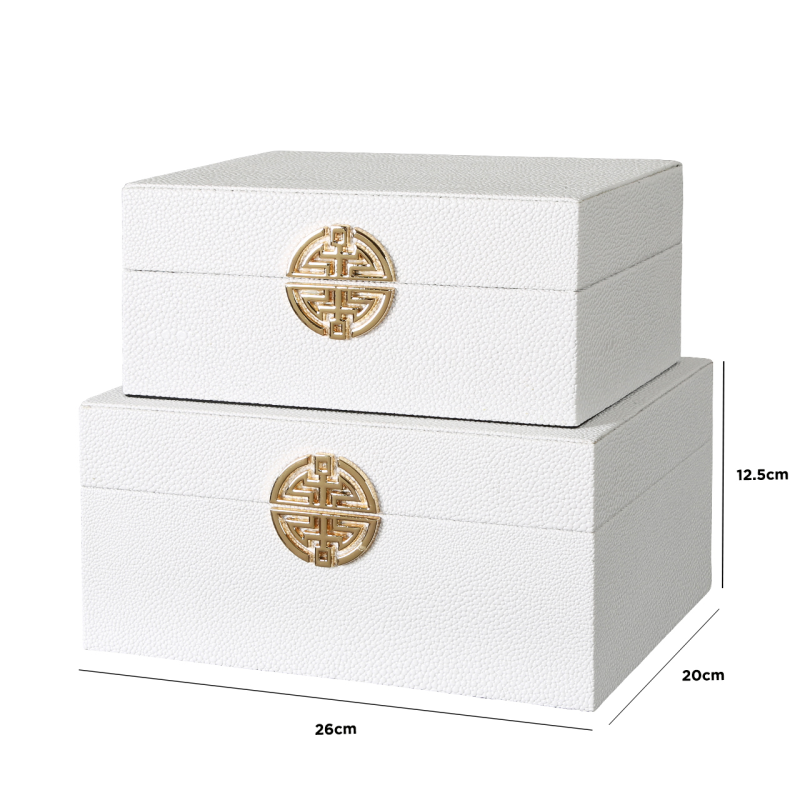 Set of 2 White Jewellery Boxes