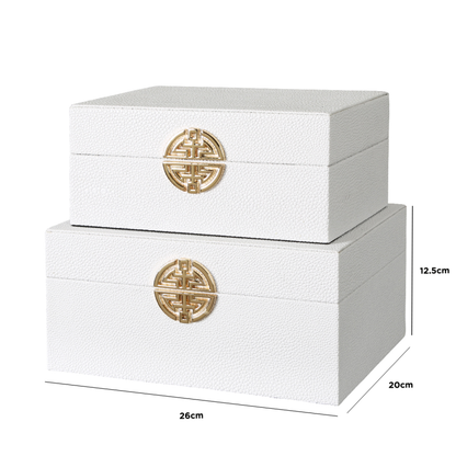 Set of 2 White Jewellery Boxes