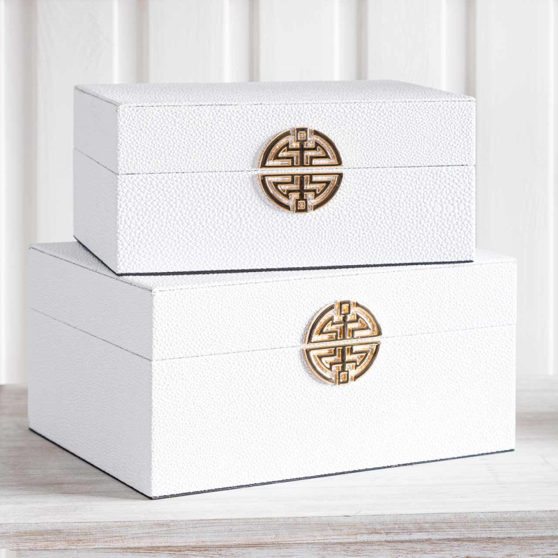 Set of 2 White Jewellery Boxes