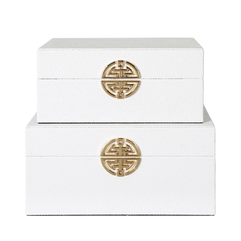 Set of 2 White Jewellery Boxes
