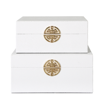 Set of 2 White Jewellery Boxes