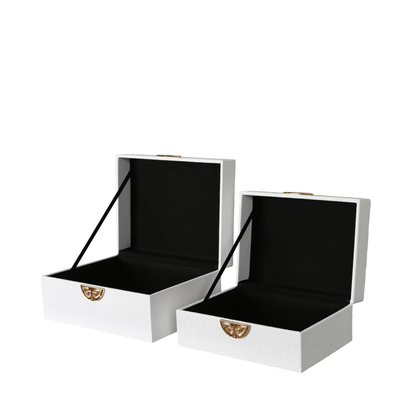 Set of 2 White Jewellery Boxes