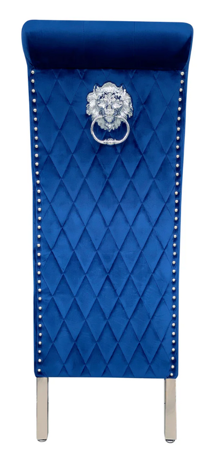 Sofia Chrome Leg Lion Knocker Velvet Dining Chair