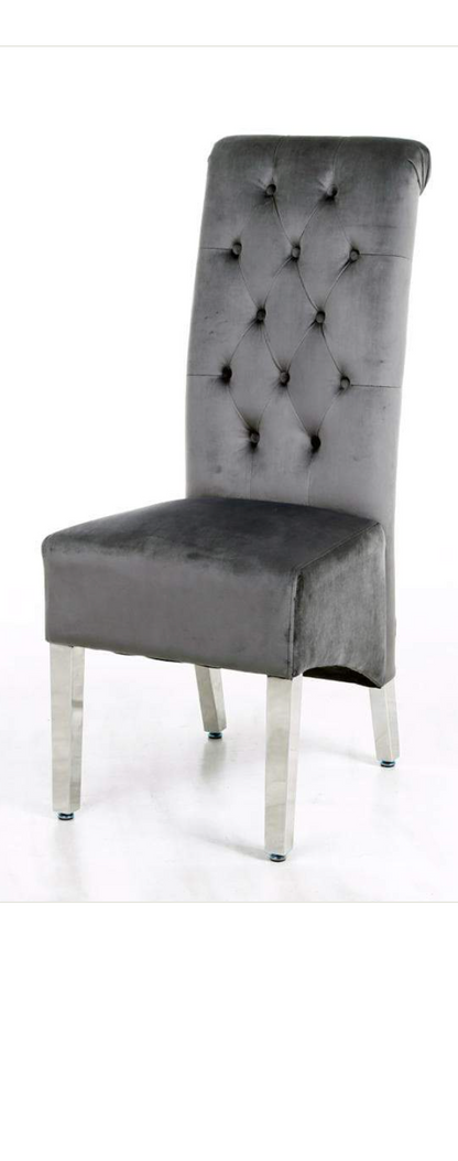 Sofia Chrome Leg Lion Knocker Velvet Dining Chair