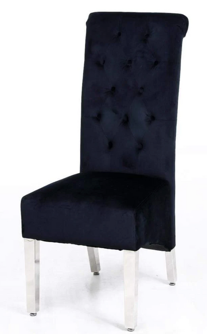 Sofia Chrome Leg Lion Knocker Velvet Dining Chair