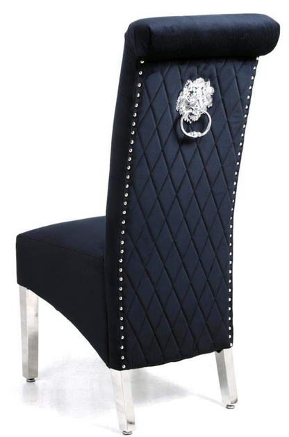 Sofia Chrome Leg Lion Knocker Velvet Dining Chair