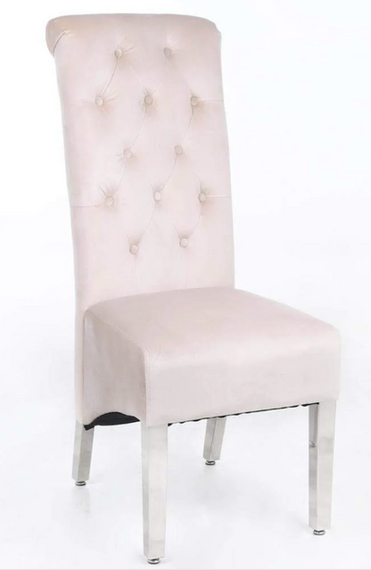 Sofia Chrome Leg Lion Knocker Velvet Dining Chair