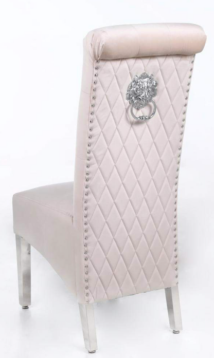 Sofia Chrome Leg Lion Knocker Velvet Dining Chair