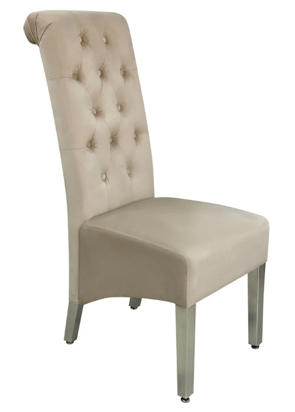 Sofia Chrome Leg Lion Knocker Velvet Dining Chair