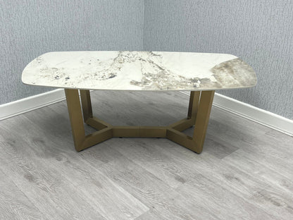 Sorrento Ceramic Cream & Gold Coffee Table