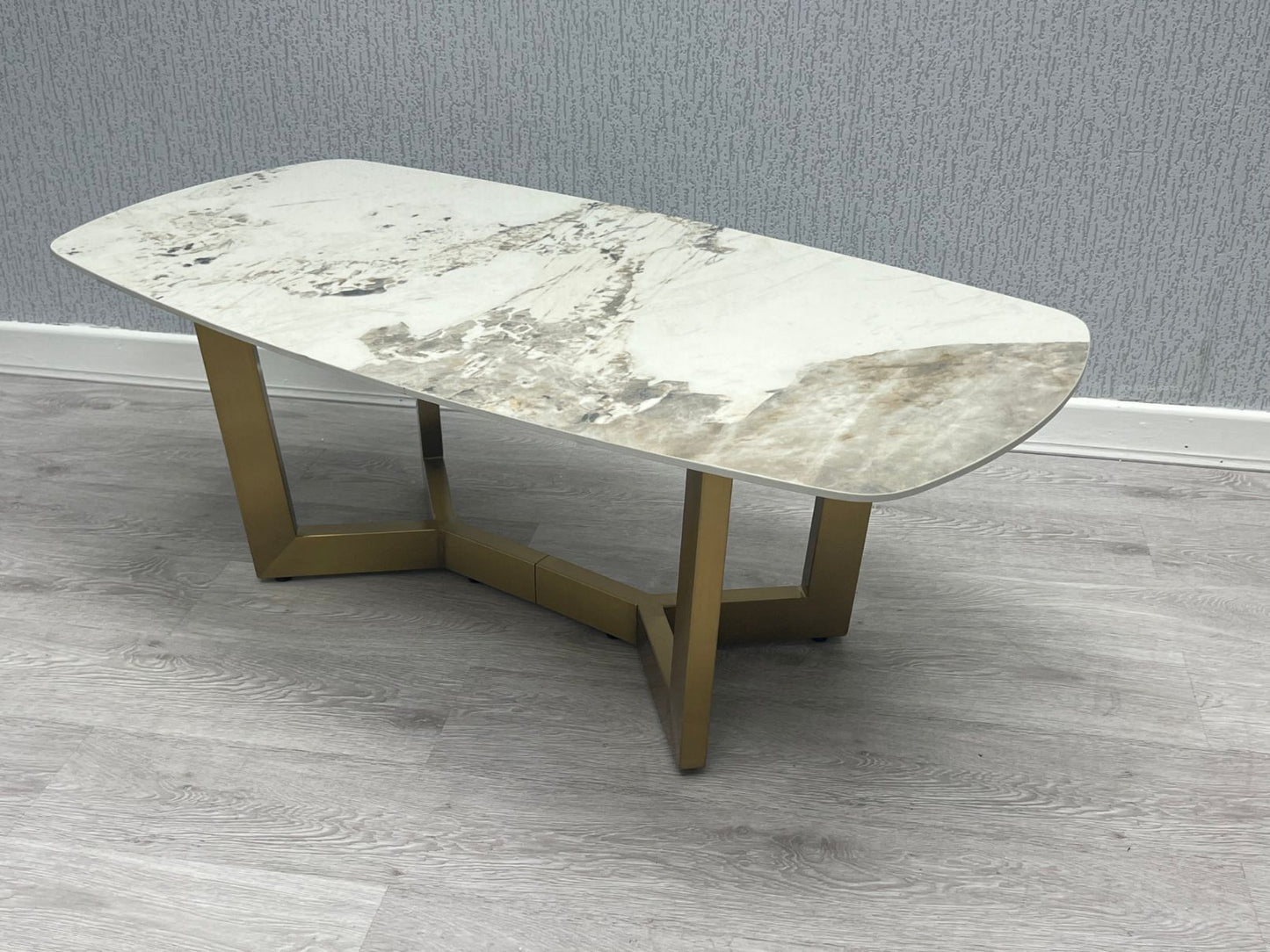 Sorrento Ceramic Cream & Gold Coffee Table