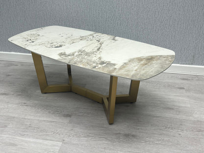 Sorrento Ceramic Cream & Gold Coffee Table