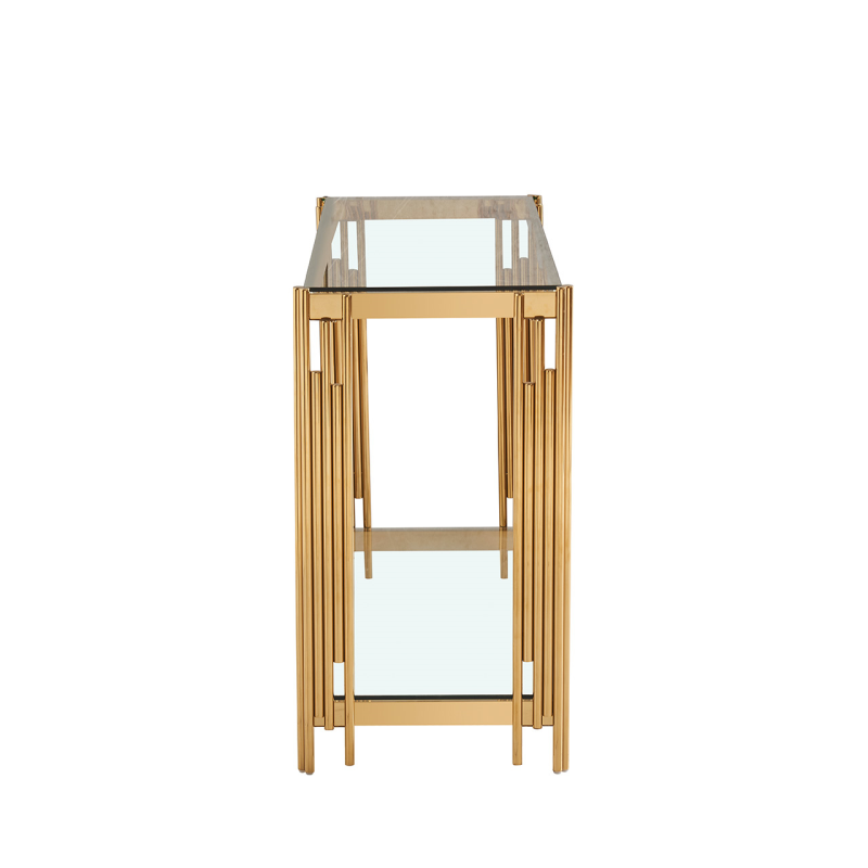 Gold Steel Tubes Console Table