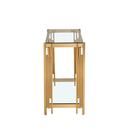 Gold Steel Tubes Console Table