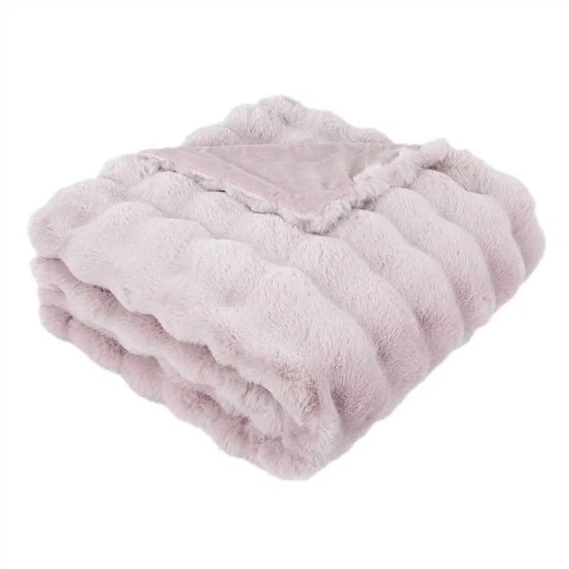 Soft Bubble Throw Blanket Baby Pink