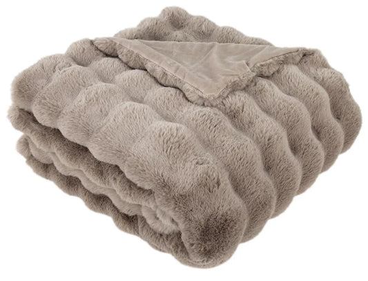 Soft Bubble Throw Blanket Taupe