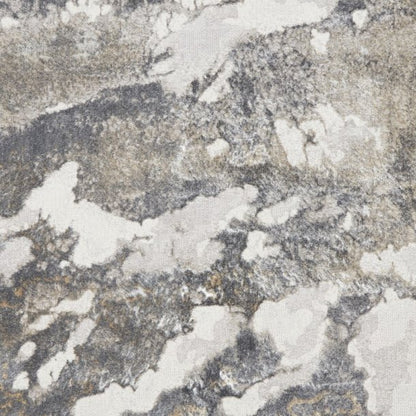 Tidal Silver/Dark Grey Abstract Rug