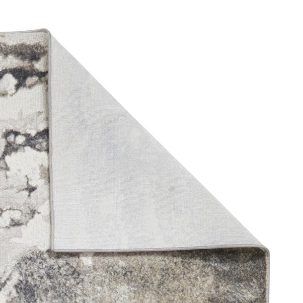 Tidal Silver/Dark Grey Abstract Rug
