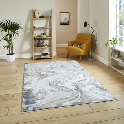 Tidal Silver/Beige Abstract Rug