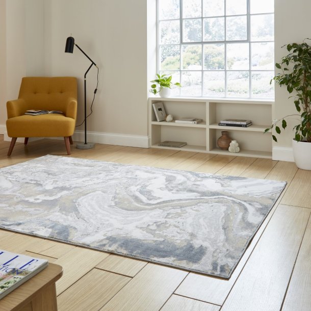 Tidal Silver/Beige Abstract Rug