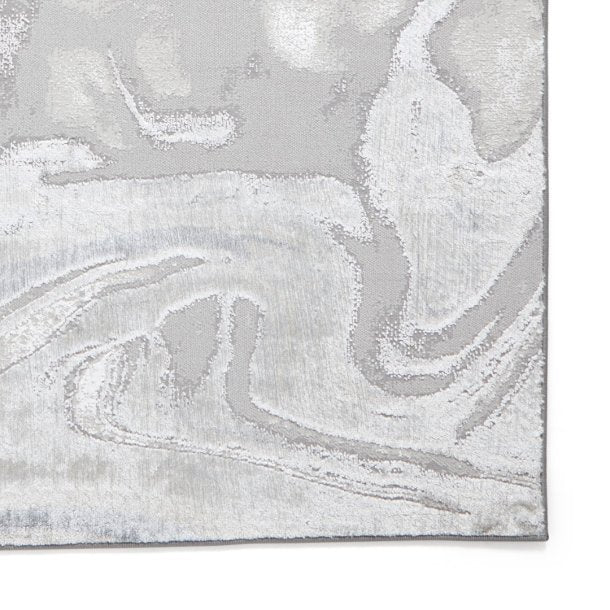 Tidal Silver Abstract Rug