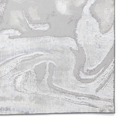 Tidal Silver Abstract Rug