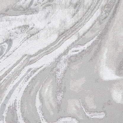 Tidal Silver Abstract Rug
