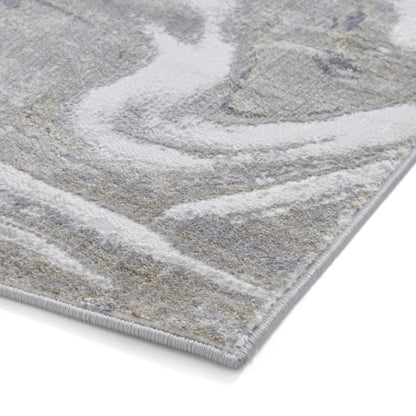 Tidal Silver Abstract Rug