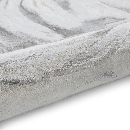 Tidal Silver Abstract Rug