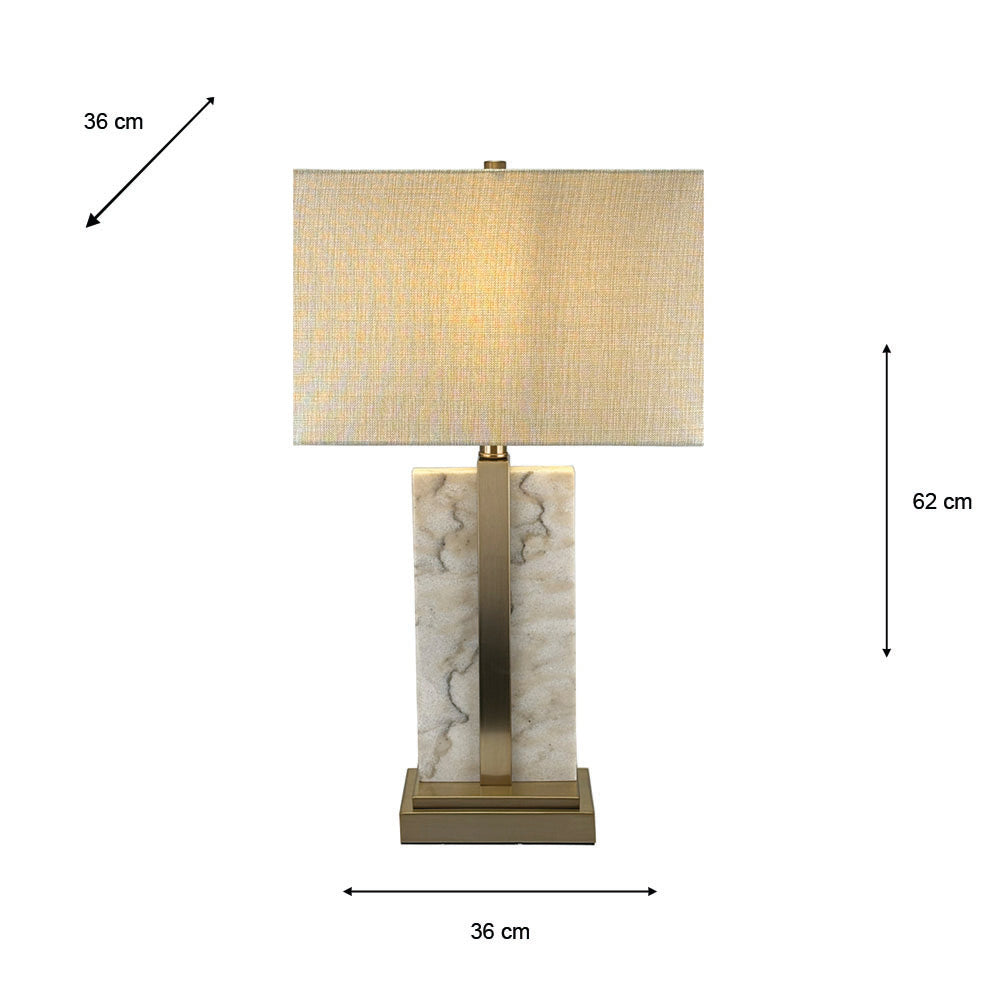 Marble & Antique Brass Table Lamp