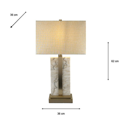Marble & Antique Brass Table Lamp