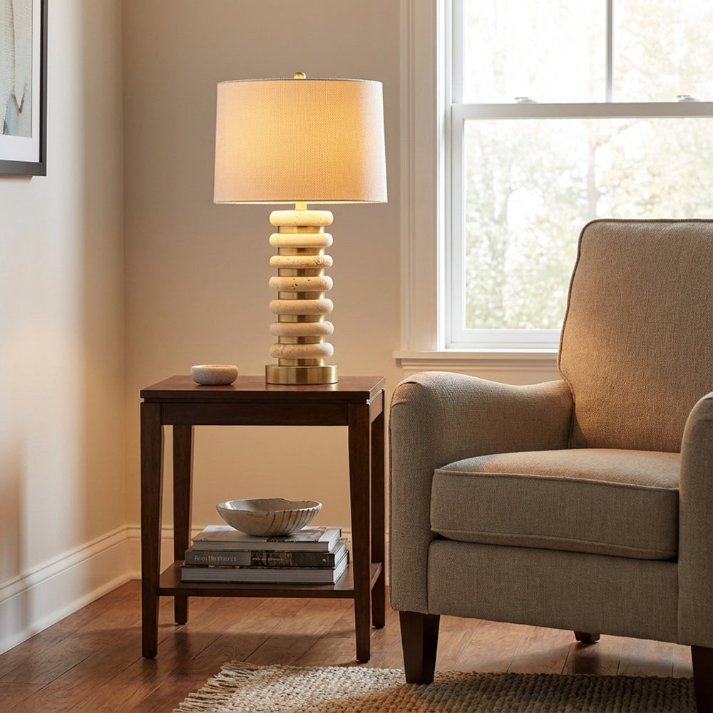 Travertine Table Lamp
