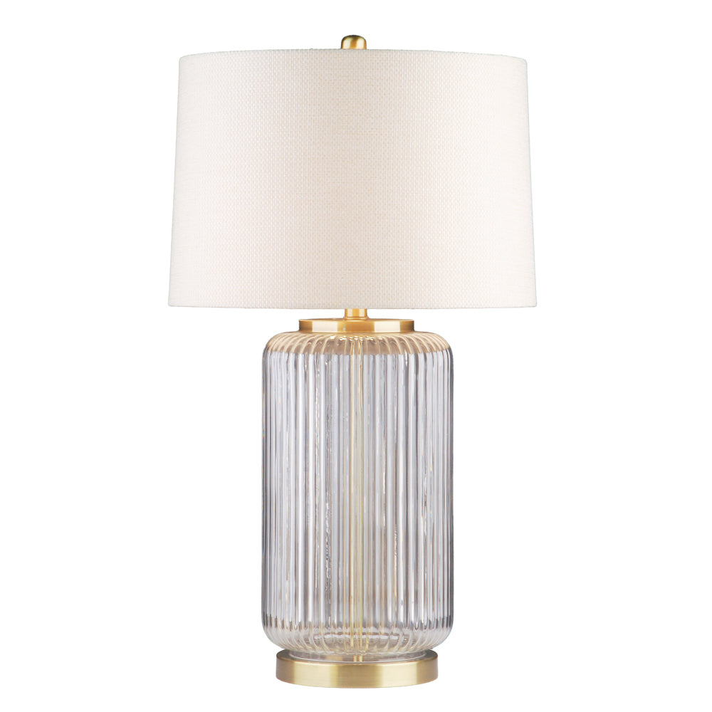 Glass Ribbed Table Lamp