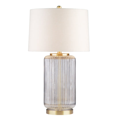Glass Ribbed Table Lamp
