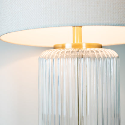 Glass Ribbed Table Lamp