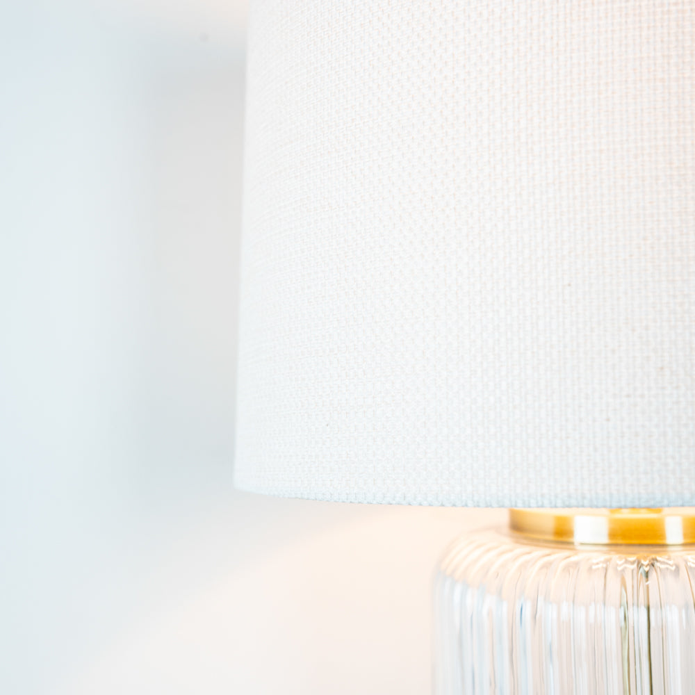 Glass Ribbed Table Lamp