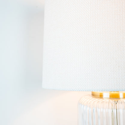 Glass Ribbed Table Lamp