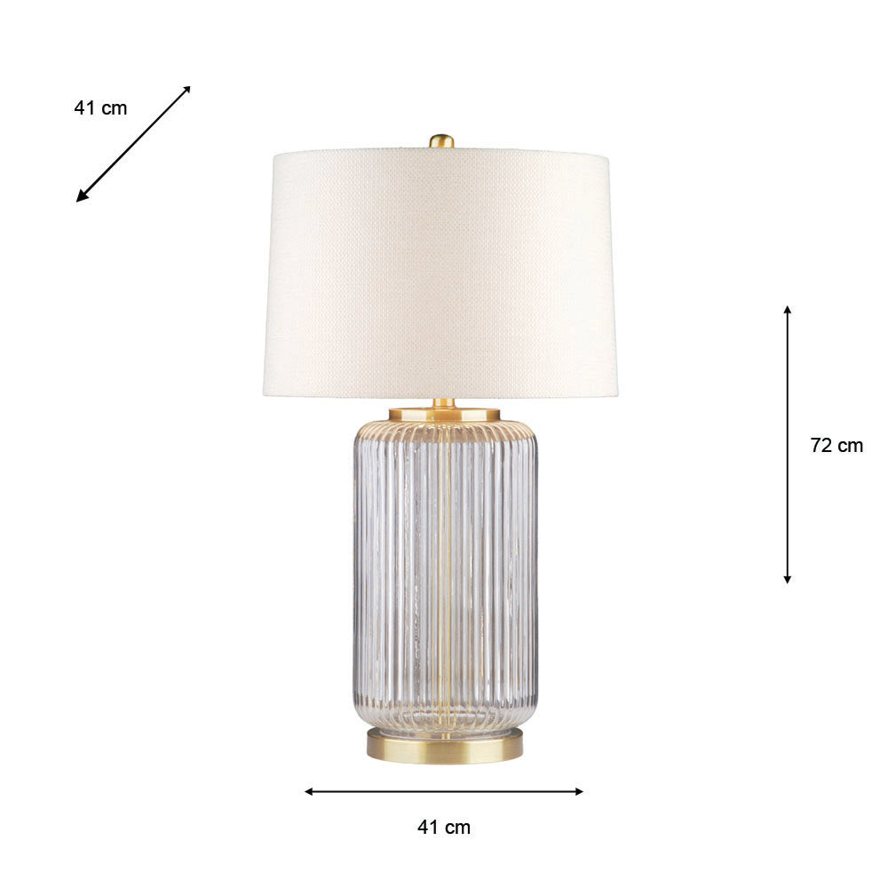 Glass Ribbed Table Lamp