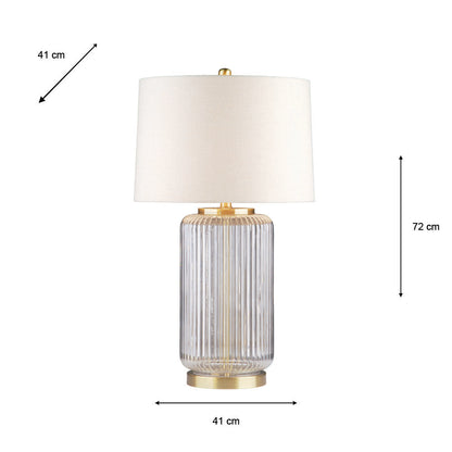 Glass Ribbed Table Lamp