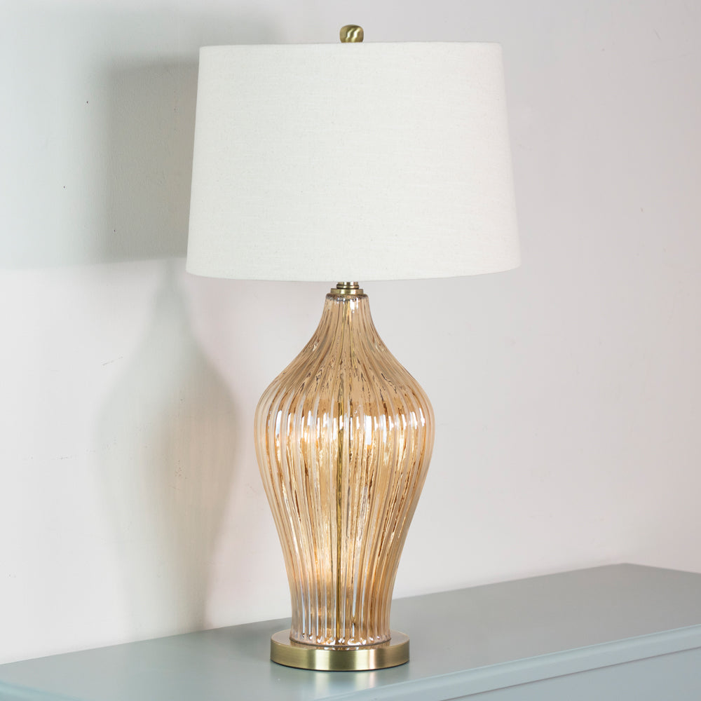 Amy Curved Ribbed Glass Table Lamp
