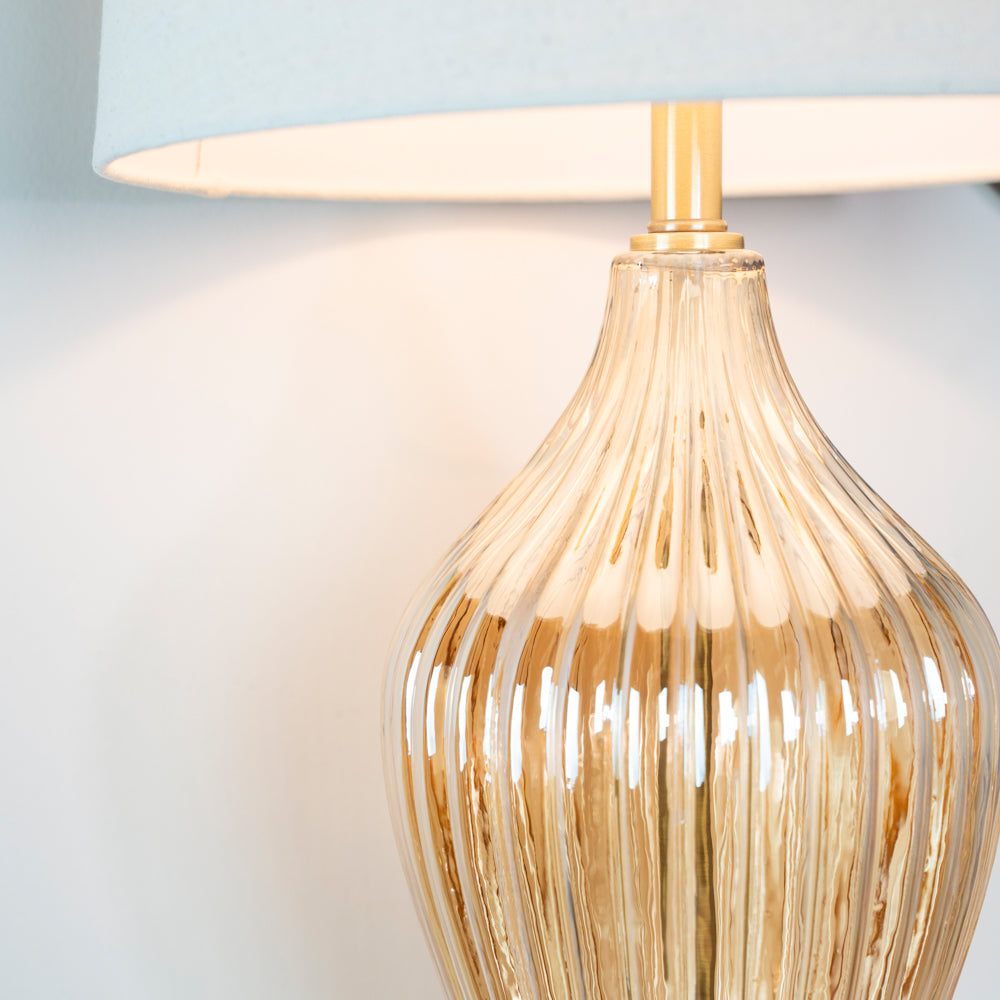 Amy Curved Ribbed Glass Table Lamp