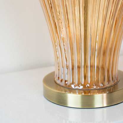 Amy Curved Ribbed Glass Table Lamp