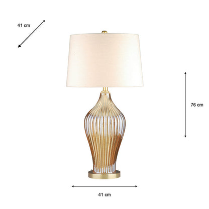 Amy Curved Ribbed Glass Table Lamp