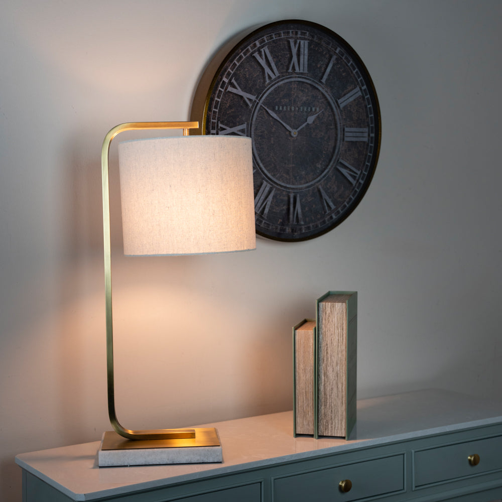 Kym Marble Base Gold Table Lamp
