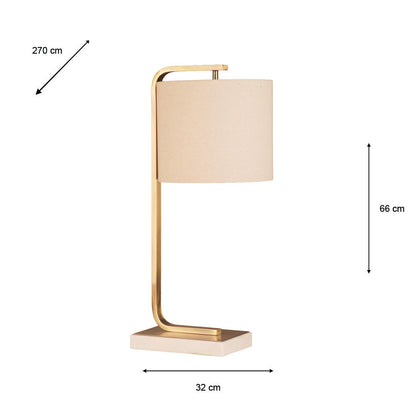 Kym Marble Base Gold Table Lamp