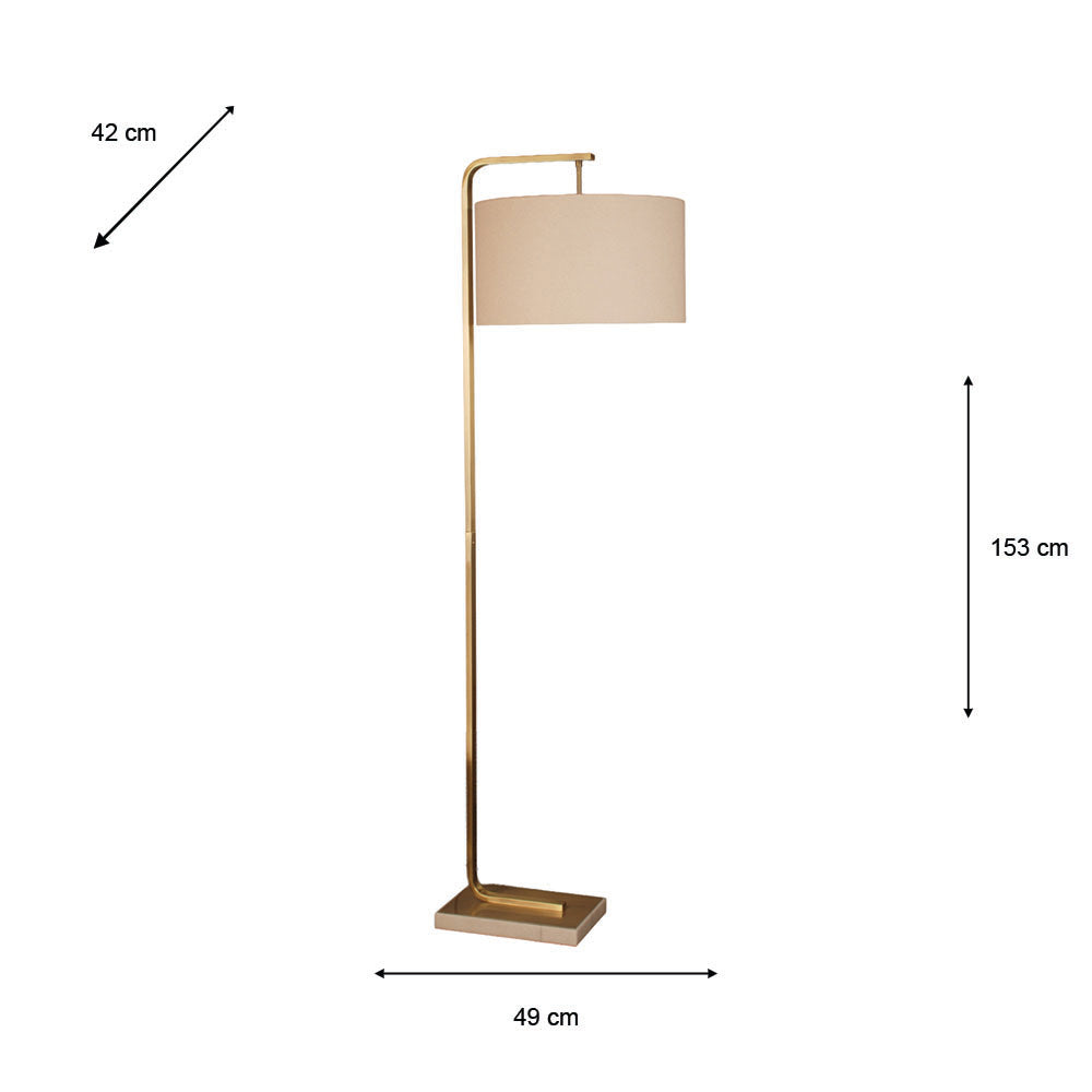 Kym Marble Base Gold Floor Lamp