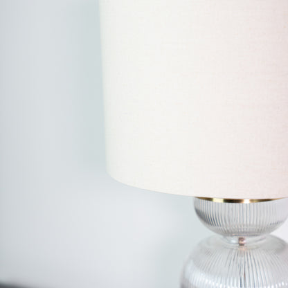 Ribbed Cylinder Glass Table Lamp