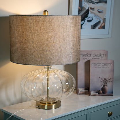Round Glass Table Lamp