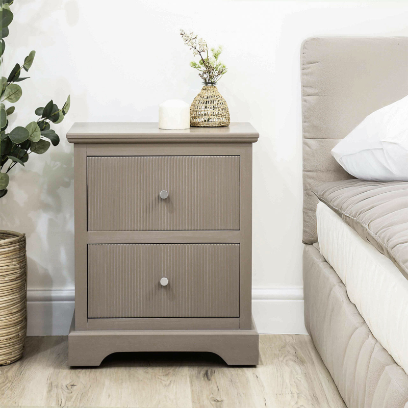 2 Drawer Bedside Cabinet Taupe