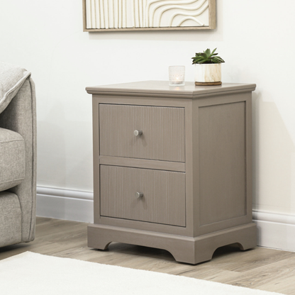 2 Drawer Bedside Cabinet Taupe